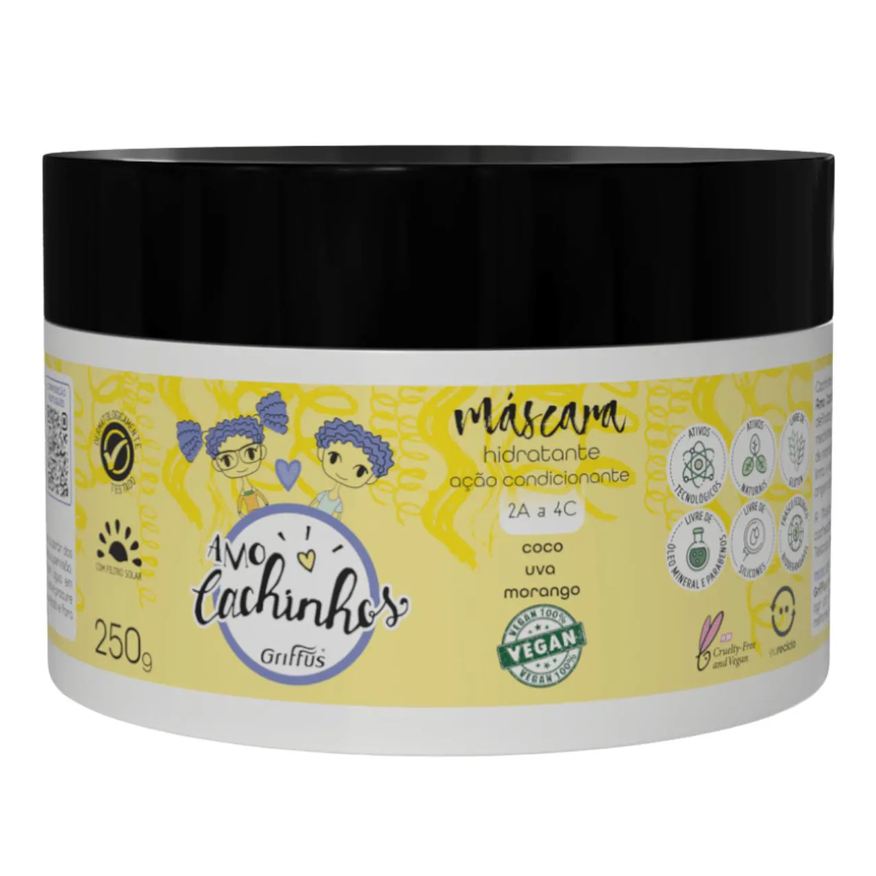Griffus Máscara Tratamento Hidratante 2a a 4c Vegano Amo Cachinhos 250g