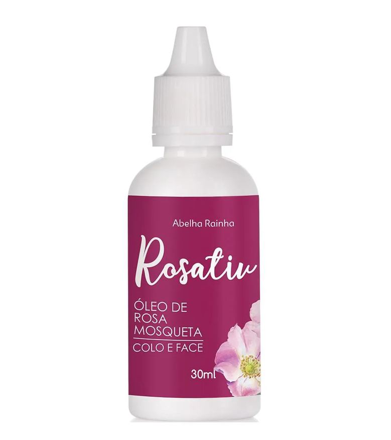 abelha rainha Óleo de rosa mosqueta para colo e face rosativ 30ml
