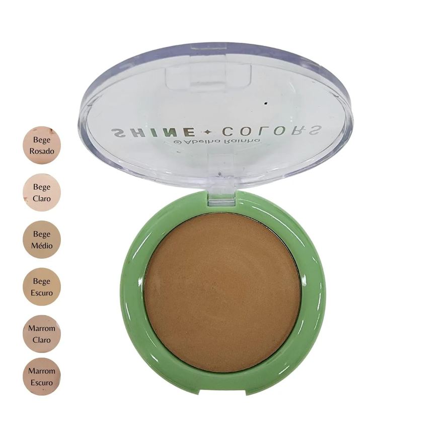Abelha Rainha Pó Compacto Marrom Escuro com Fps 15 Shine Colors 10g
