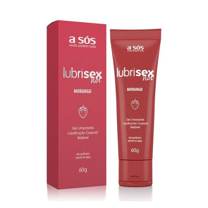 A Sós Gel Lubrificante Lubrisex Morango Hot 60g