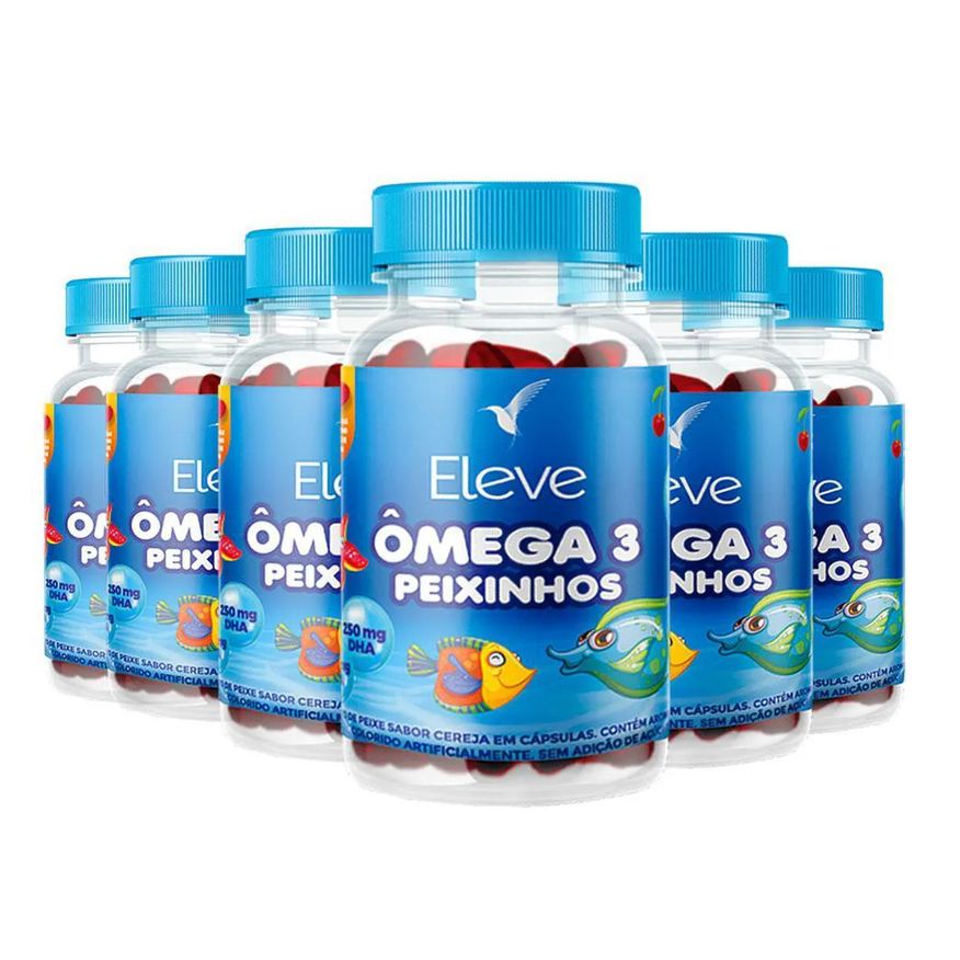 Eleve Life Kit Ômega 3 Peixinhos Infantil - 180 Dias - 720 cápsulas Eleve