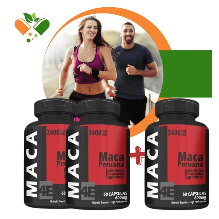 4Elementos Compre 2 Leve 3 Potes Maca Peruana 600mg 60 cápsulas