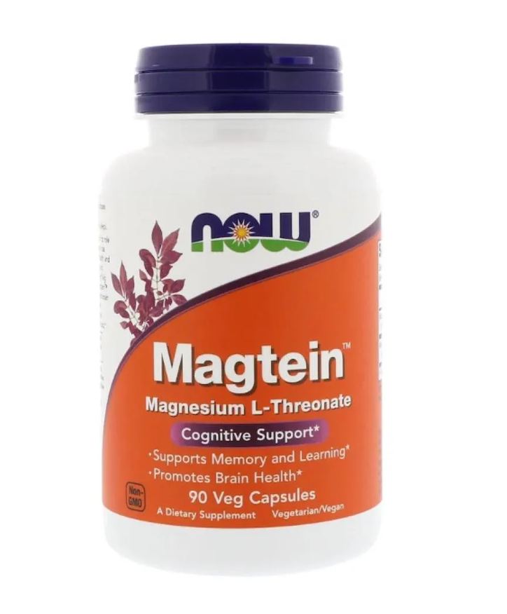 Now Foods Suplemento Alimentar Magtein Magnésio Treonato 2000mg com 90 cápsulas