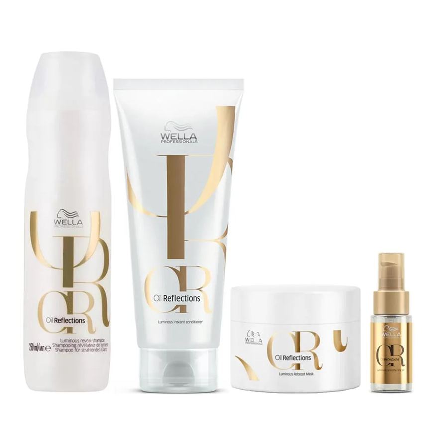 Wella Professionals Oil Reflections+ - Shampoo 250ml+condicionador 200ml+máscara Capilar 150ml+oil Reflections 30ml