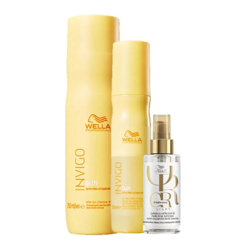 Wella Professionals Invigo Sun Shampoo 250ml Leave In 150ml e Oil Reflections Light 100ml