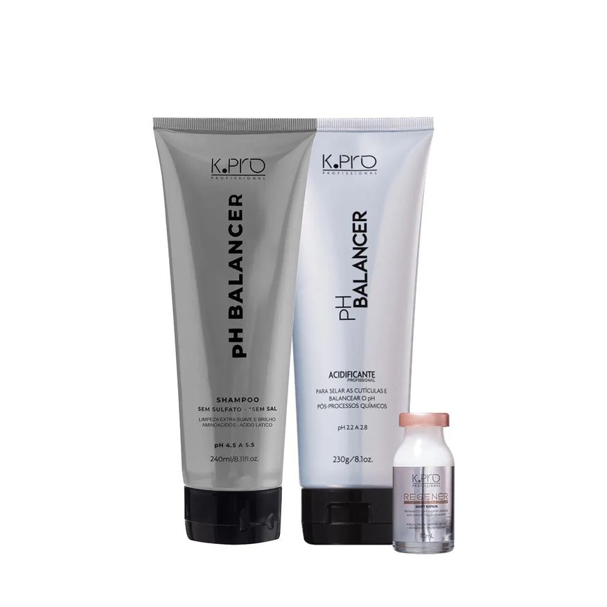 K.pro Kit Ph Balancer Acidificante e Regenér Shot Ampola (3 Produtos)