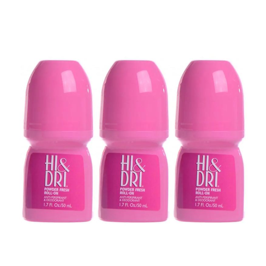Hi Dri Kit Desodorante Antitranspirante Roll-on Hi & Dri Powder Fresh Feminino 50ml 3 unidades