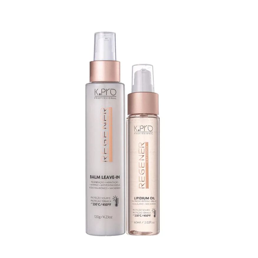 K.pro Kit Profissional Regenér Finalizadores Balm Leave-in e Lipidium Oil (2 Produtos)