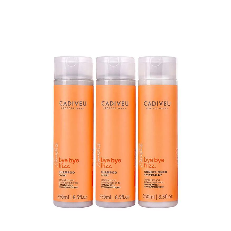 Cadiveu Kit Professional Bye Bye Frizz Shampoo Extra e Condicionador (3 Produtos)
