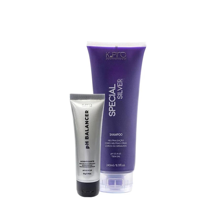K.pro Kit Special Silver Ph 5.5 a 6.5 Shampoo e Acidificante Pequeno (2 Produtos)