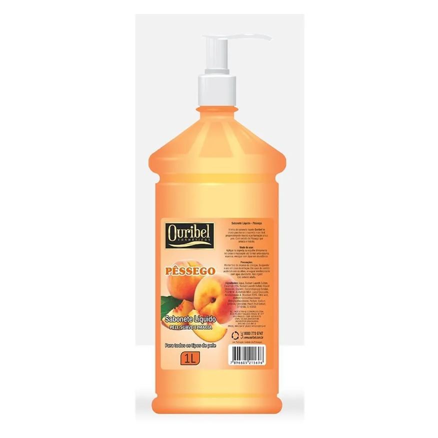 Ouribel Sabonete Liquido 1 Litro Pessego