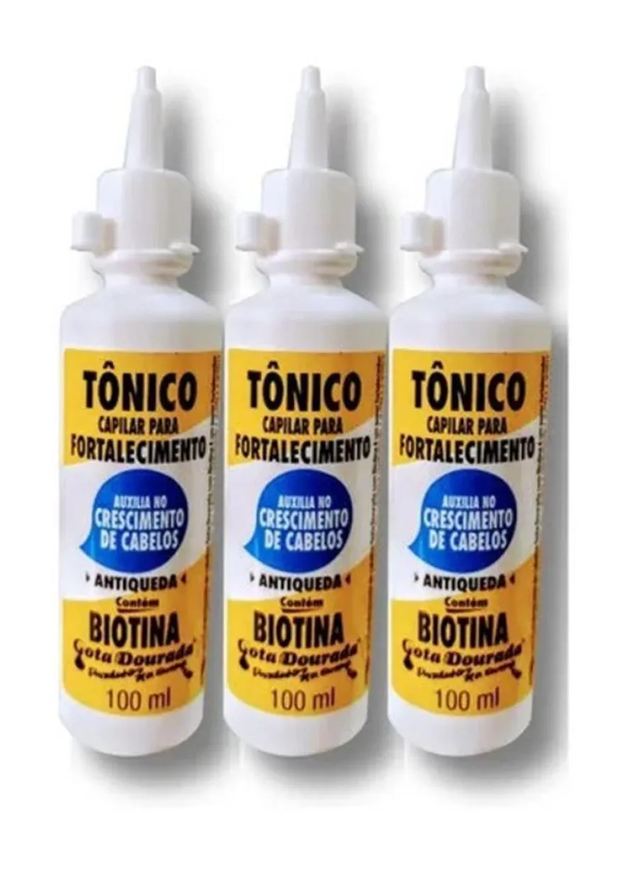 Gota Dourada Tonico Fortalecedor de Cabelos Biotina 3un