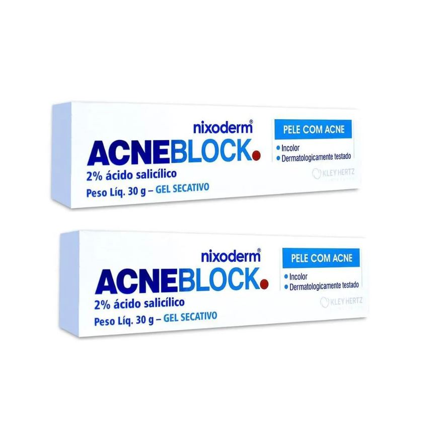 Kley Hertz Acneblock Nixoderm Gel Secativo Acne 30g (kit C/ 02un)