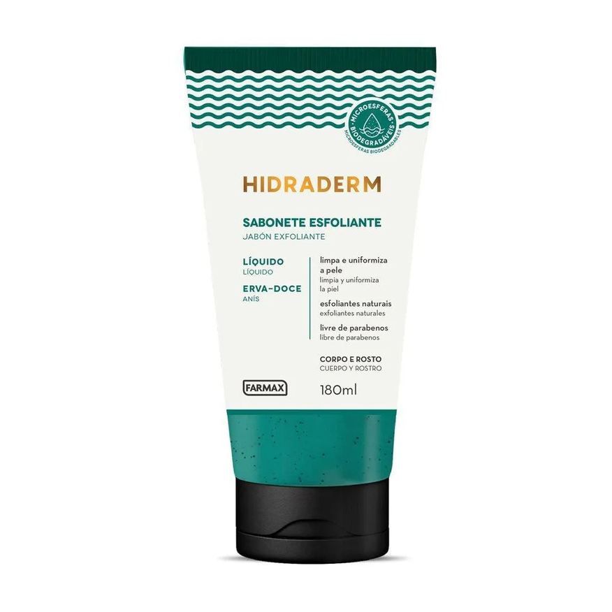 Farmax Sabonete Liquido Esfoliante Hidraderm Erva Doce 180ml