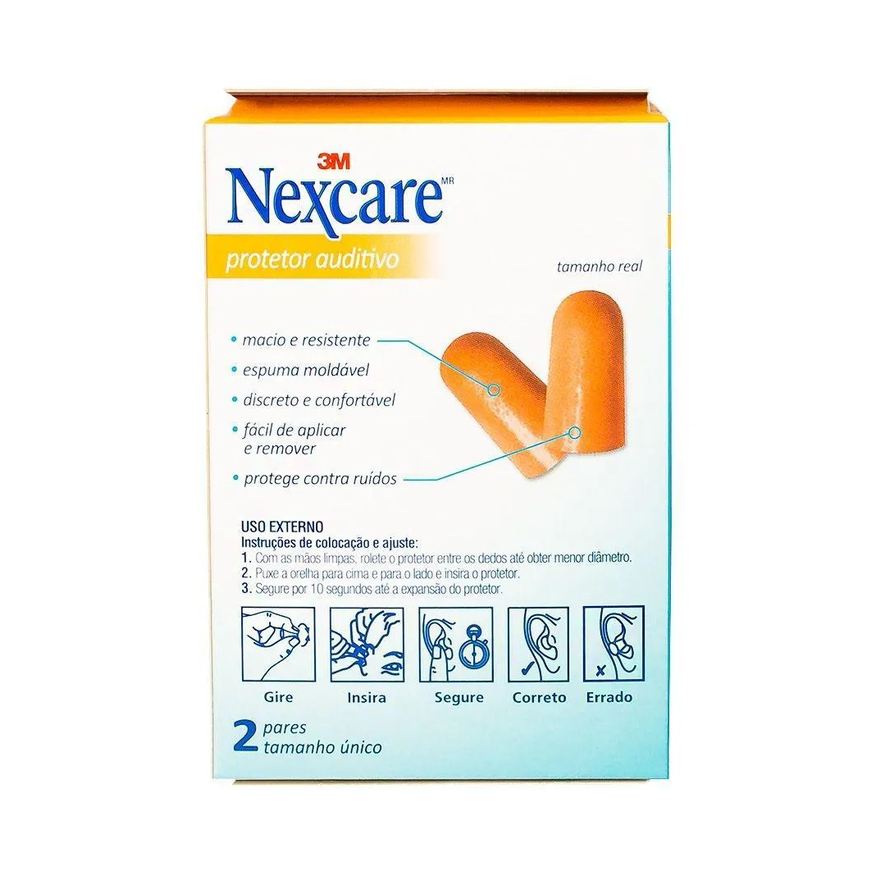 3m Nexcare Protetor Ouvidos Moldavel Tamanho Unico 2 Pares