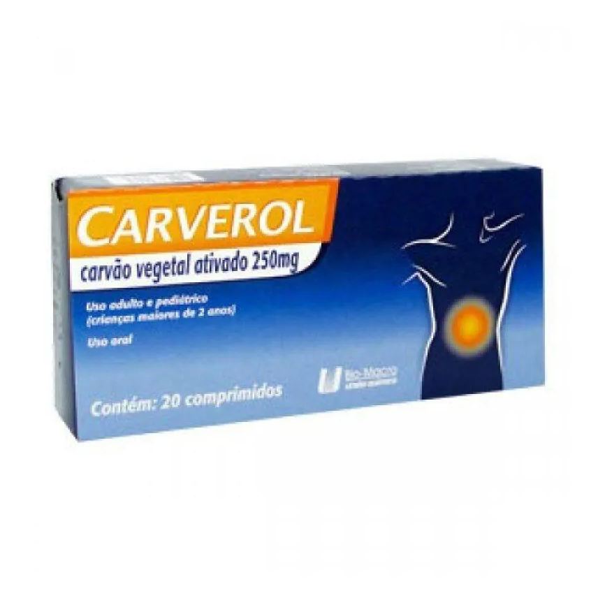 União Química Carvao Vegetal Ativado - Carverol 250mg 20cpr