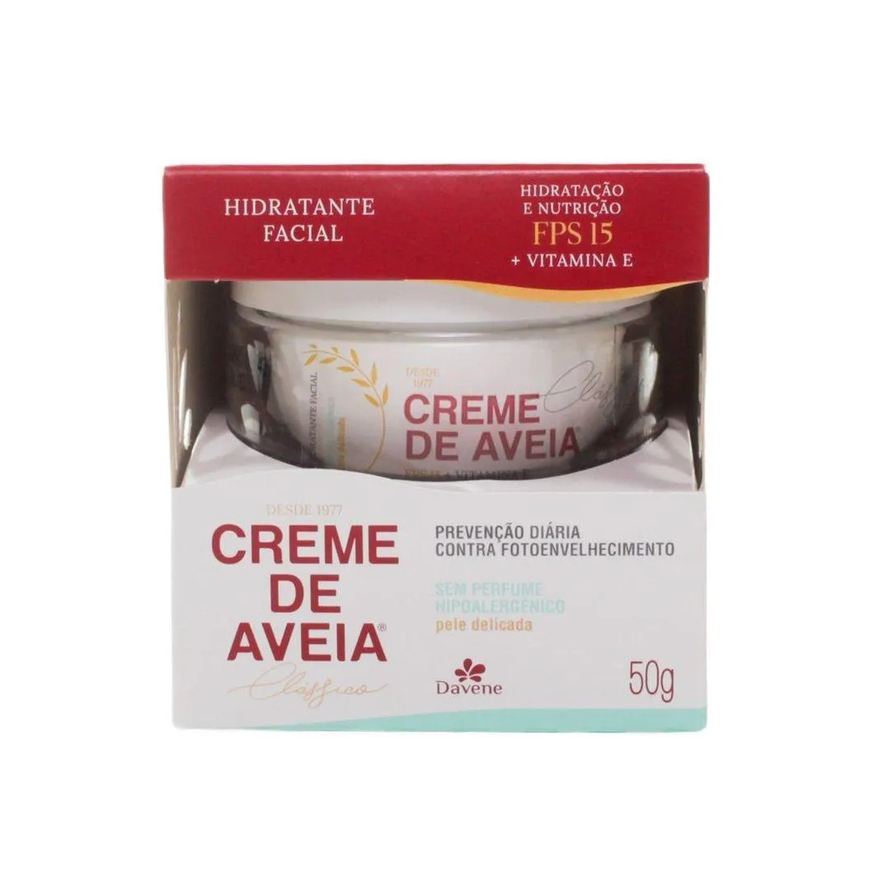 Davene Creme de Aveia Facial sem Perfume Hipoalergenico 50g