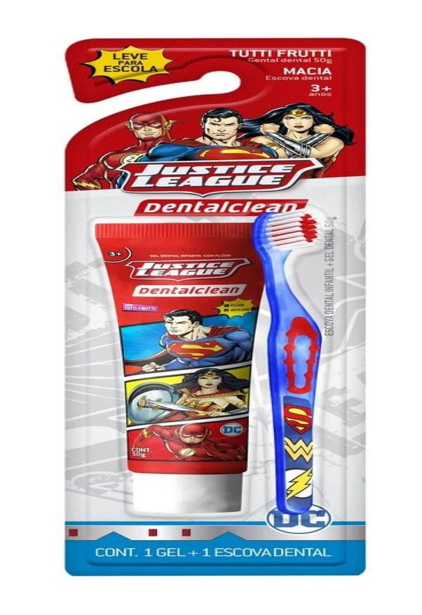 Dentalclean Gel Dental Dental Clean 50g +escova Justice League +3anos
