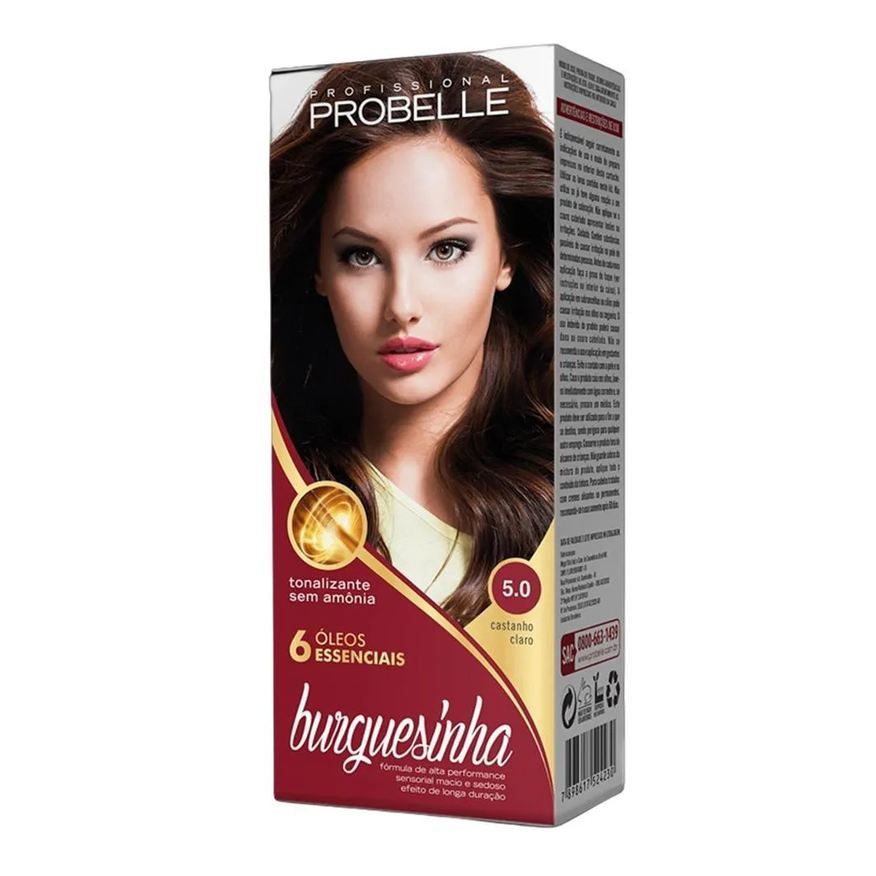Probelle Tintura Burguesinha sem Amonia 5.0 Castanho Claro