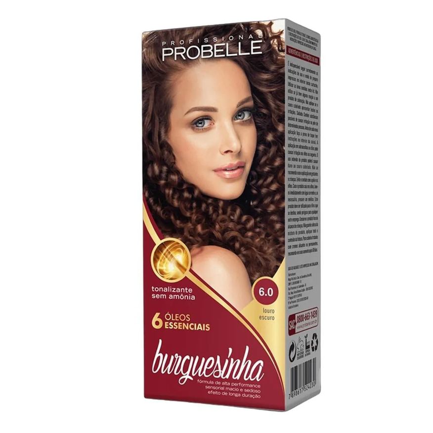 Probelle Tintura Burguesinha sem Amonia 6.0 Louro Escuro