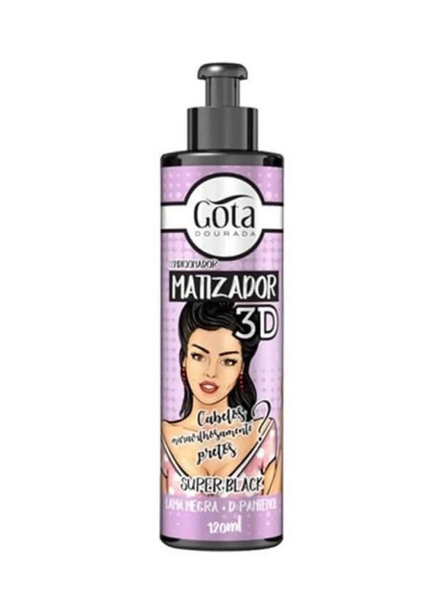 Gota Dourada Condicionador Matizador Super Black 3d Brilho 120ml