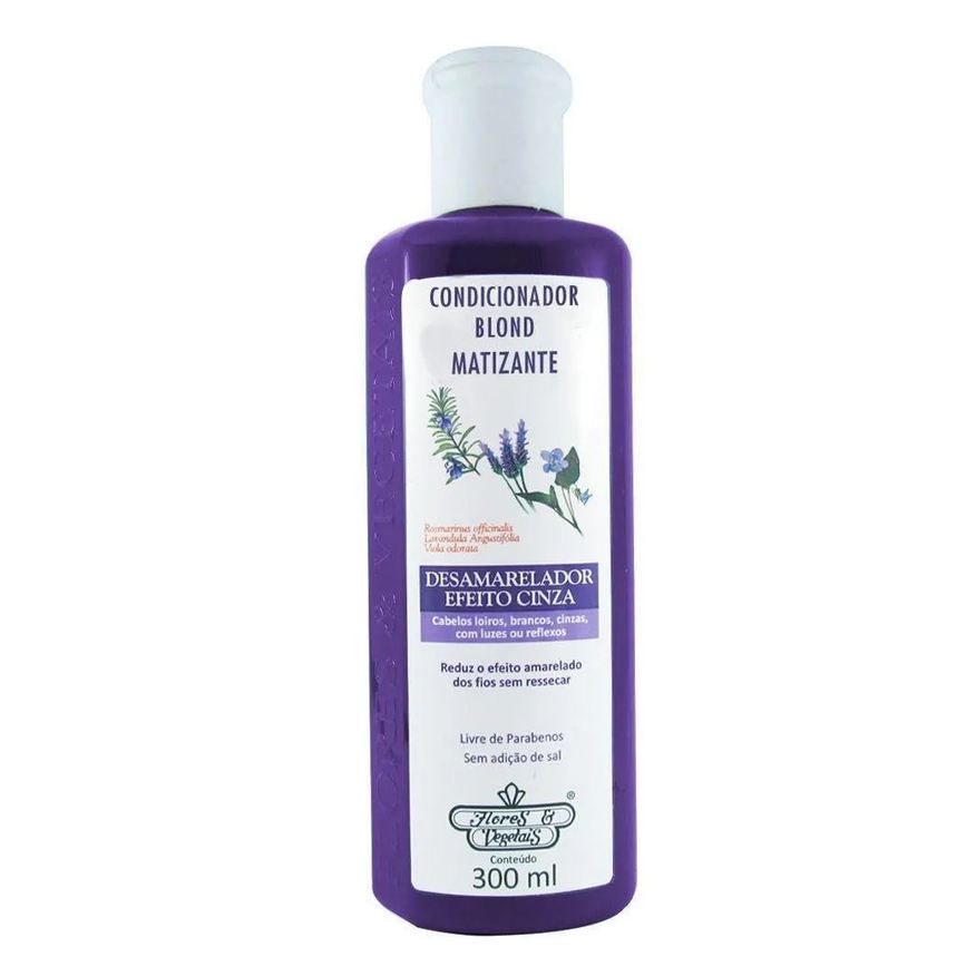 Flores e Vegetais Condicionador Matizador Blond Matizante Redução do Amarelado 300ml