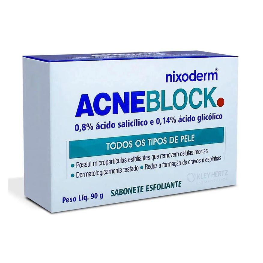 Kley Hertz Acneblock Sabonete Esfoliante Todos Tipos de Pele 90g Hertz