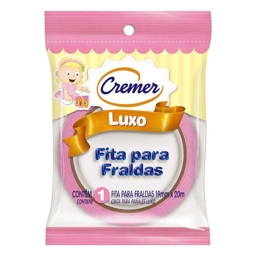 Cremer Fita para Fraldas Luxo Rosa 20m