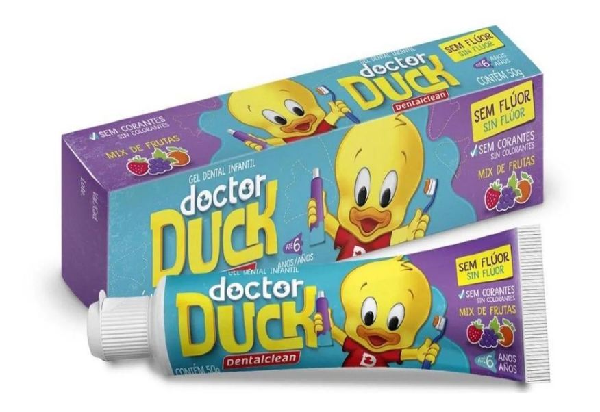 Dentalclean Gel Dental Doctor Duck sem Fluor Mix de Frutas 0a5 Anos50g