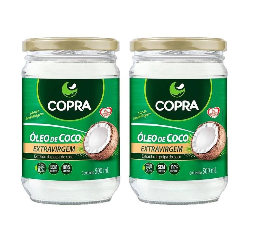 Copra Kit 2uni Óleo de Coco Extravirgem 500ml