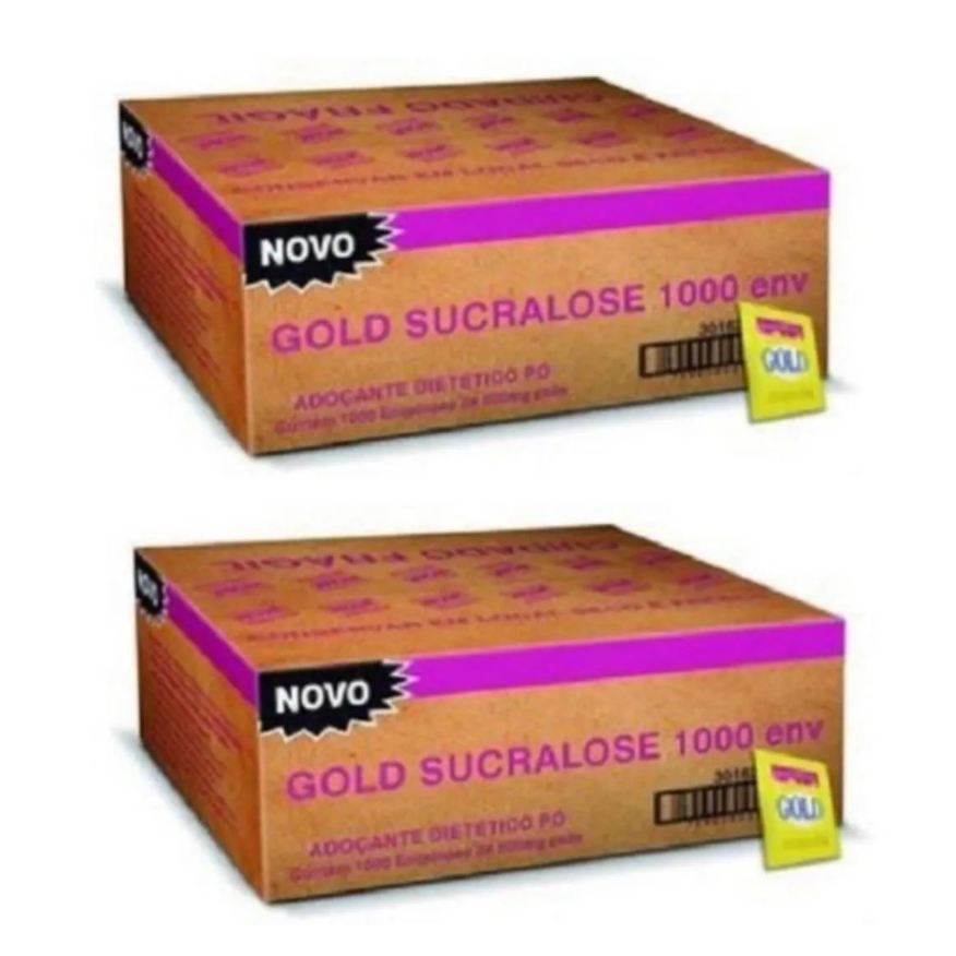 Gold Kit 2uni Adoçante Sucralose em Pó - Cx. 1000 Env. - Gold