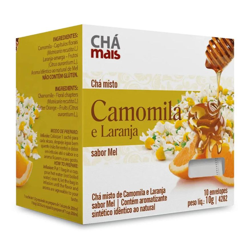 Chá Mais Clinicmais Chá Camomila com Laranja Mel 10 Sachês 10g