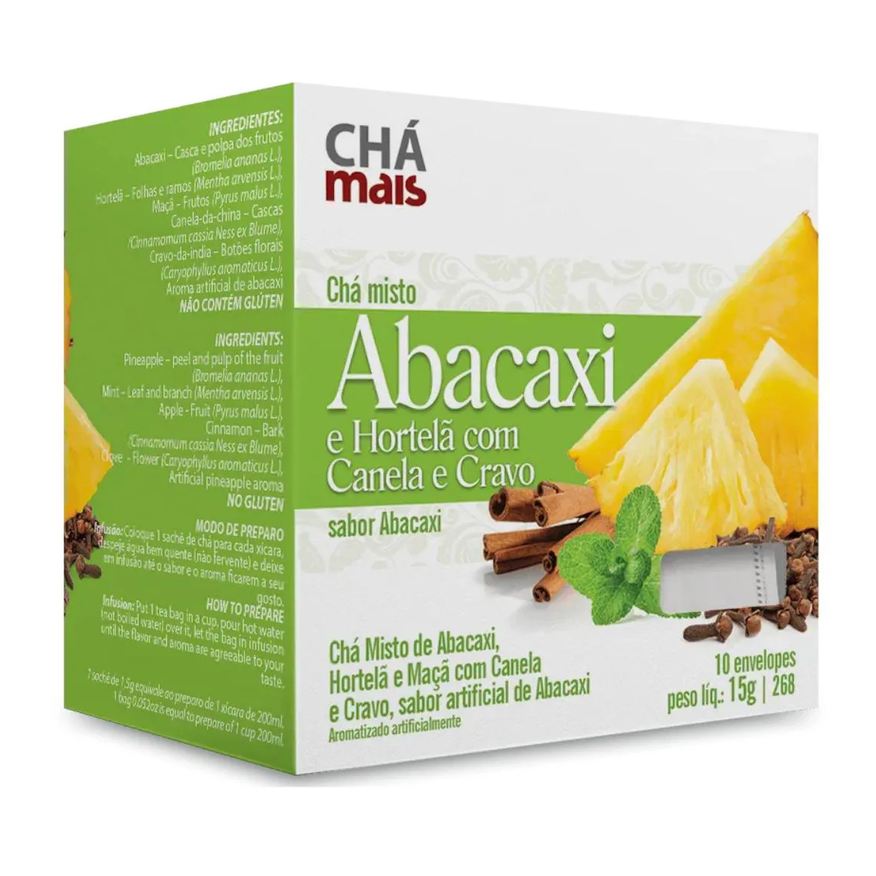 Chá Mais Clinicmais Chá Abacaxi e Hortela com Cravo e Canela 10 Sachês