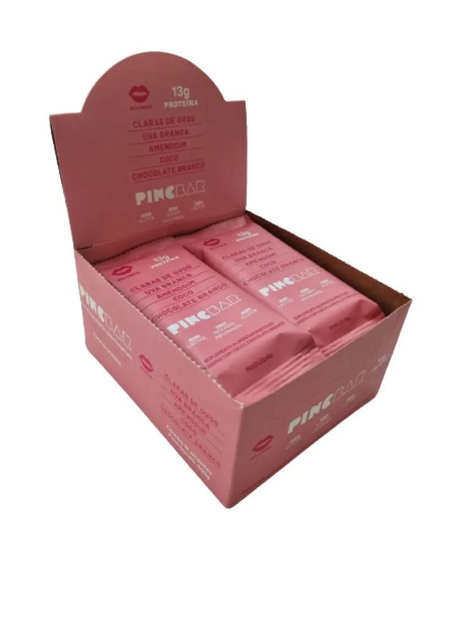 de Barra Proteína Beijinho sem Açúcar 50g Pincbar 12 unidades