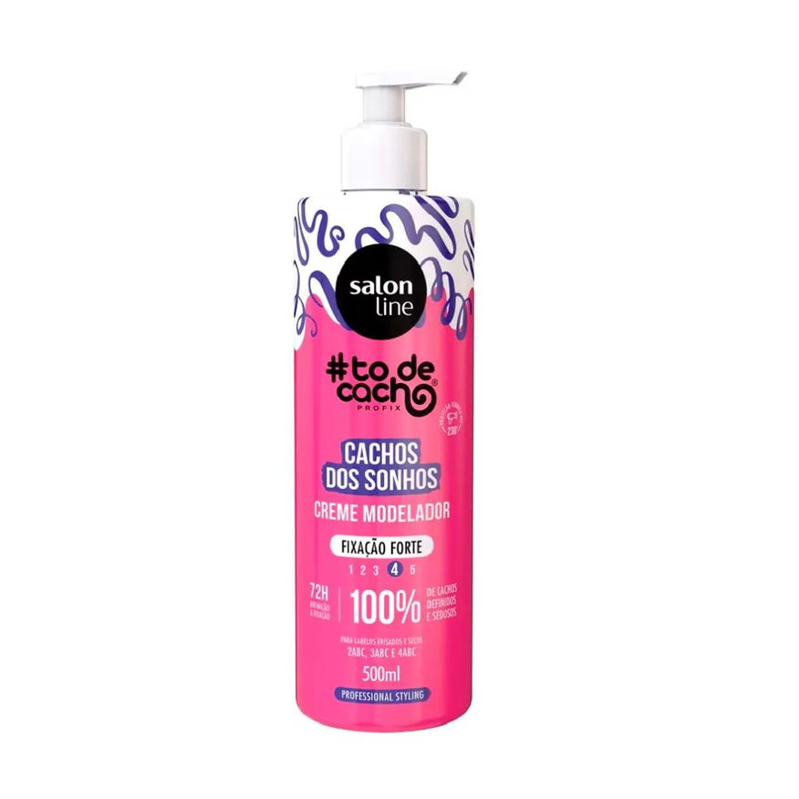Modelador Creme #todecacho Cachos dos Sonhos Fixação Forte 500ml