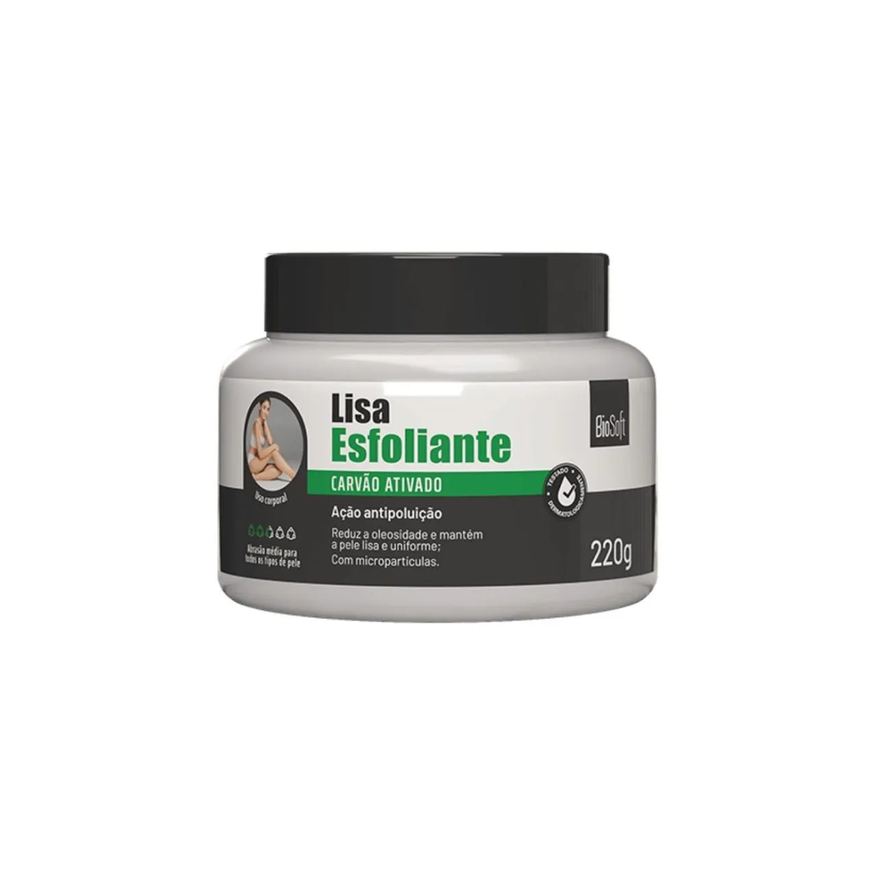 Bio Soft Esfoliante Corporal com Carvão Ativado Esfoliação Profunda