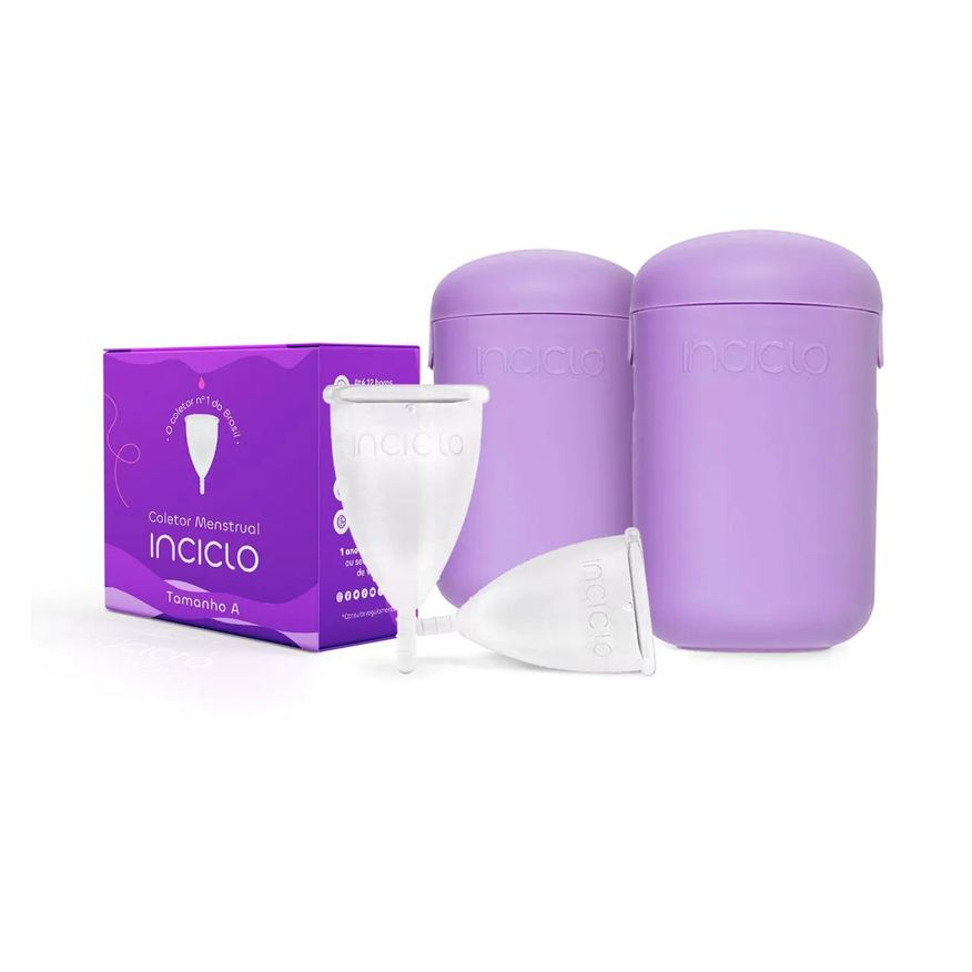 Inciclo Kit 2 Coletores Menstruais A + 2 Cápsulas Esterilizadoras A (2UN - A Partir De 30 Anos Ou Com Filhos)