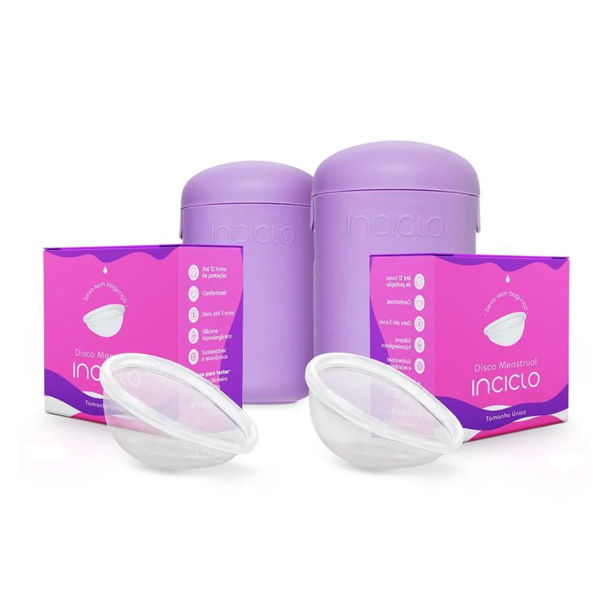 Inciclo Kit 2 Discos Menstruais + 2 cápsulas Esterilizadoras