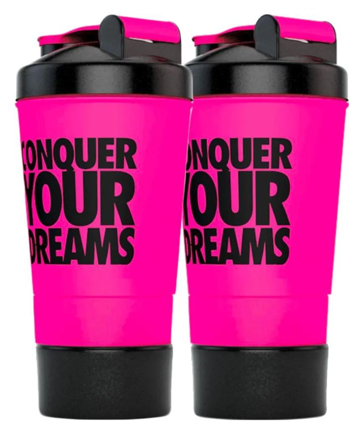 Iridium Labs Kit 2x Coqueteleira Shaker Conquer Your Dreams 500ml - Rosa