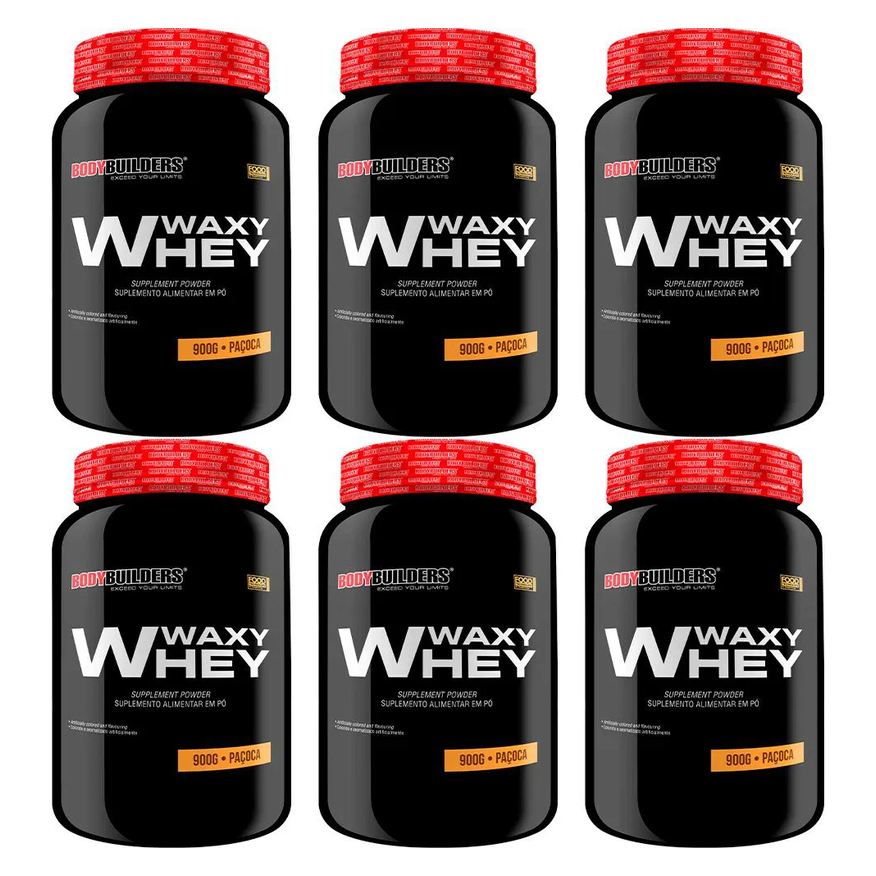 Bodybuilders Kit 6x Whey Protein Waxy Whey 900g - Paçoca