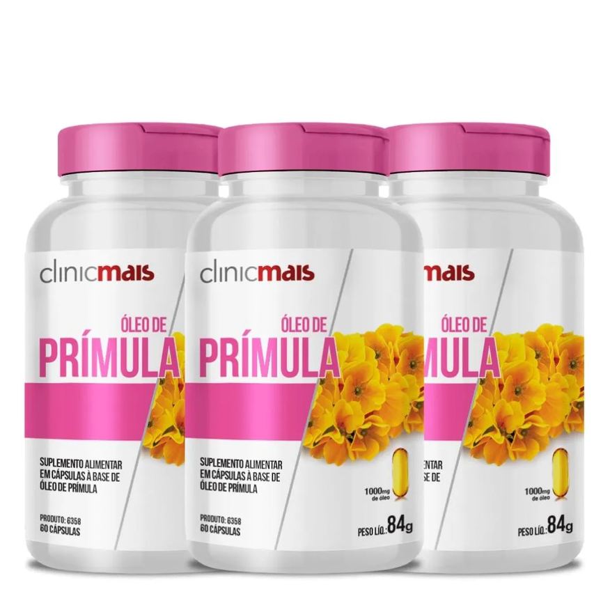 Clinic Mais Kit 3x Óleo de Prímula 60 cápsulas 1000mg Clinicmais