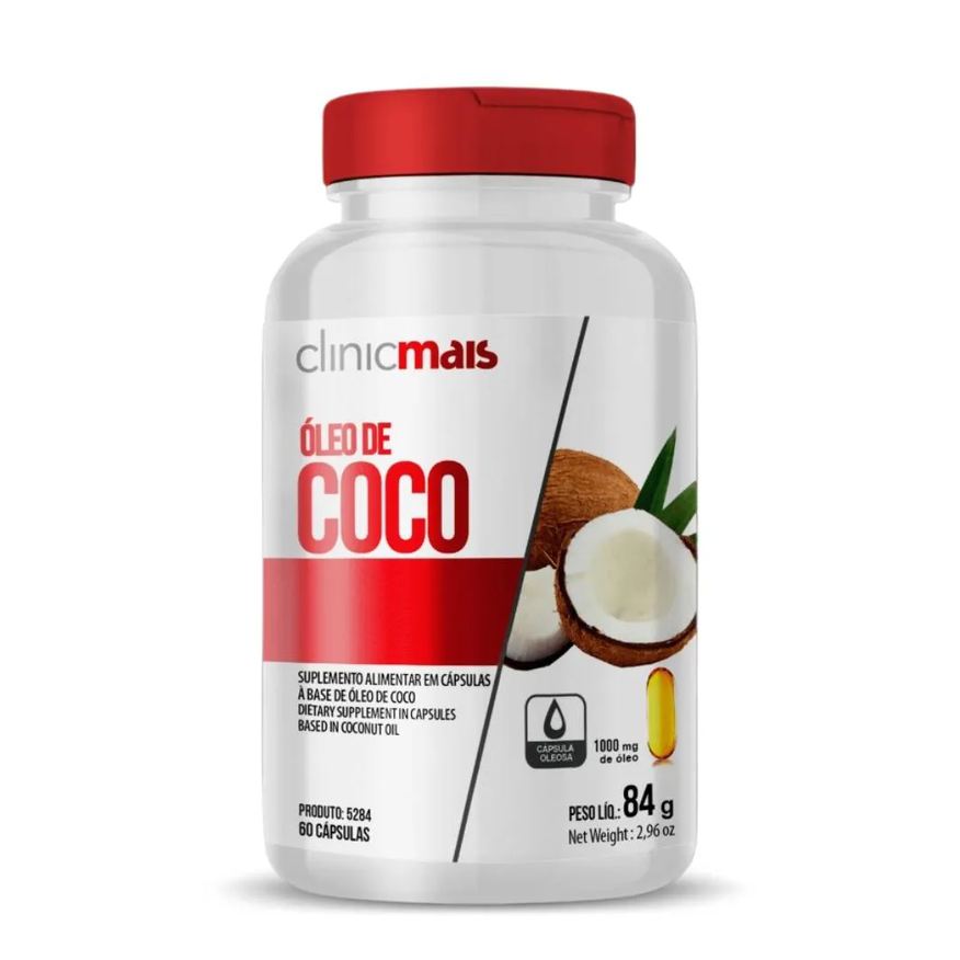 Clinic Mais Óleo de Coco 60 cápsulas 1000mg Clinicmais
