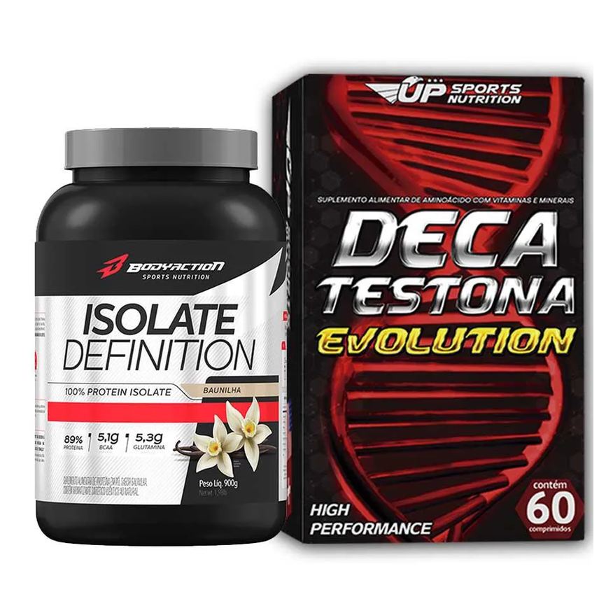 Body Action Whey Protein Isolado 900g Baunilha + Deca Testona Evolution