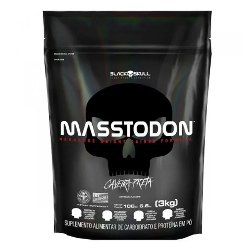 Black Skull Suplemento Hipercalórico Masstodon Banana Refíl 900g