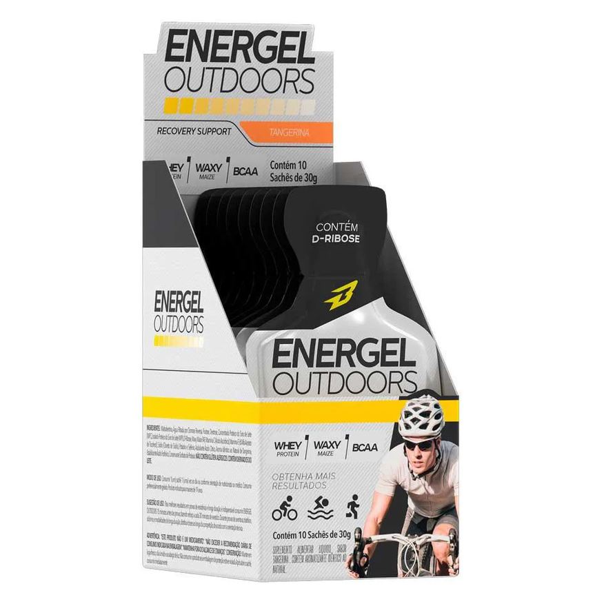 Body Action Gel Energético Energel Outdoors Cx 10 Sachês Sabor Tangerina