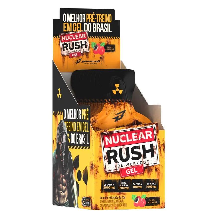 Body Action PRE TREINO NUCLEAR RUSH GEL 10 SACHêS BODYACTION GUARANA ACAI