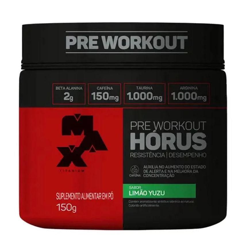 Max Titanium Pré Treino Workout Horus Pote 150g Limão Yuzu
