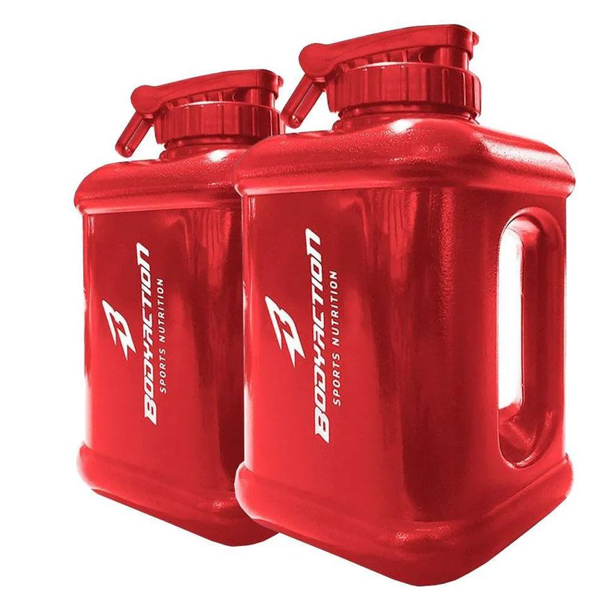Body Action 2x Galão Garrafa Água Bebida Academia 1,6 Litros Vermelho