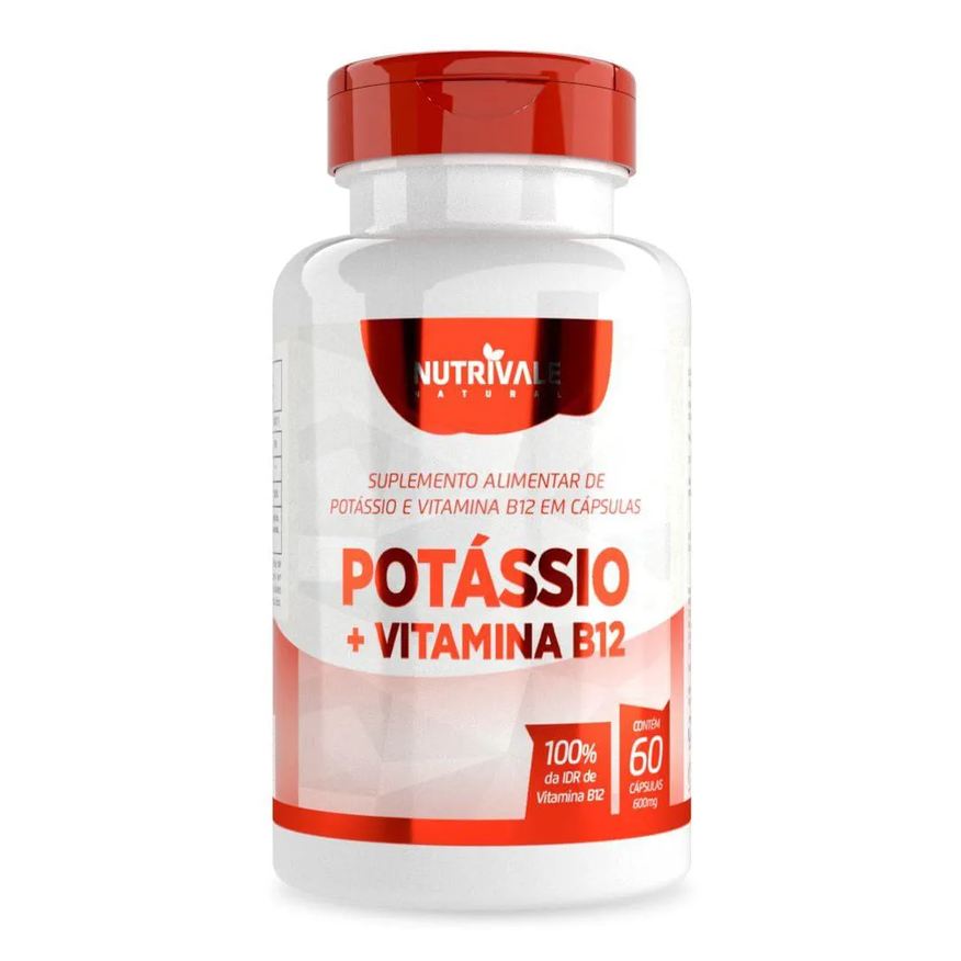 Nutrivale Potássio + Vitamina B12 600mg 60 cápsulas