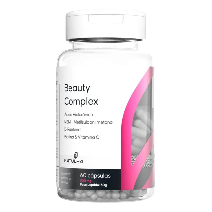 Natulha Beauty Complex (ácido Hialurônico, Msm, D-pantenol, Biotina e Vitamina C) 60 cápsulas